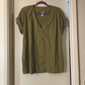 SOLD Ava & Viv Womens Short Cuff Sleeve V-neck T-shirt 1X